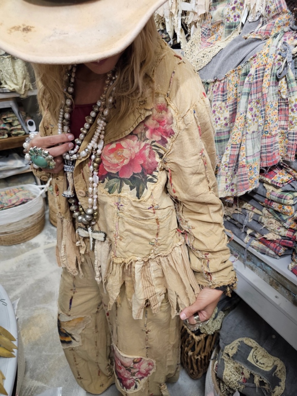 0158 A Rare Bird Butterfly Floral Distressed Lightweight Jacket - Picture 2 of 4